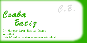 csaba batiz business card